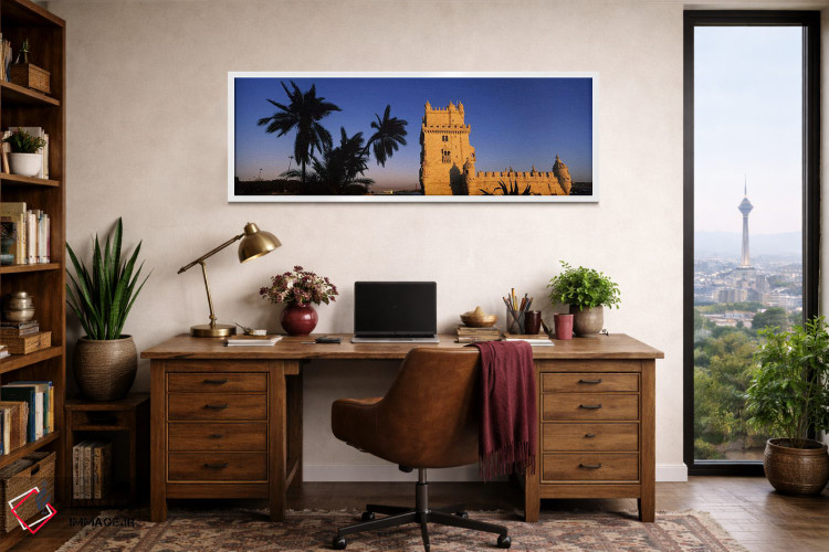 تابلو دکوراتیو Torre De Belem, Belem, Lisbon, Portugal,نمای زاویه پایی… اثر پانورامیک ایمجز - D1W