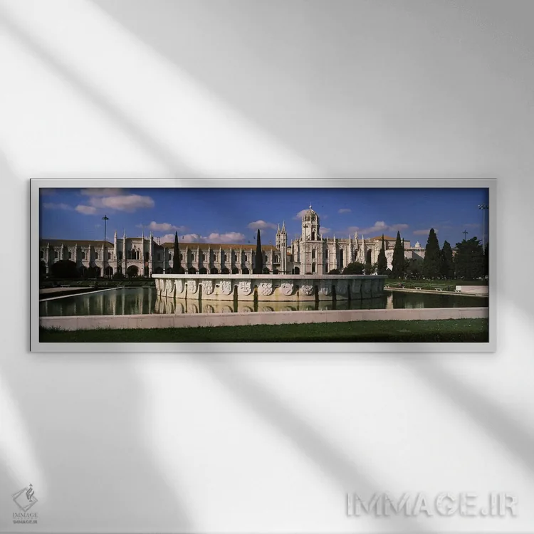 تابلو دکوراتیو Mosteiro Dos Jeronimos, Belem, Lisbon, Portugal,نمای خا… اثر پانورامیک ایمجز - نمای قابدار سفید