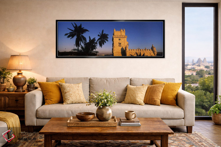 تابلو دکوراتیو Torre De Belem, Belem, Lisbon, Portugal,نمای زاویه پایی… اثر پانورامیک ایمجز - D6B