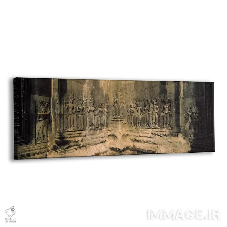 تابلو دکوراتیو Angkor Wat, Angkor, Cambodia,نقش برجسته در یک معبد، انگ… اثر پانورامیک ایمجز - نمای پرسپکتیو محصول