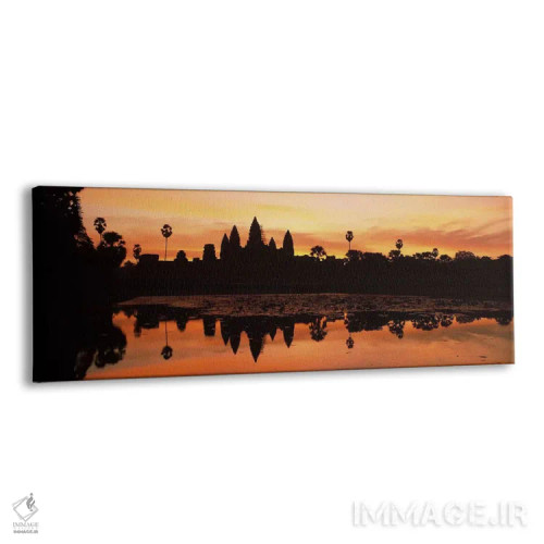 تابلو دکوراتیو Angkor Wat, Angkor, Cambodia,سیلوئت یک معبد، انگکور وات… اثر پانورامیک ایمجز - نمای پرسپکتیو محصول