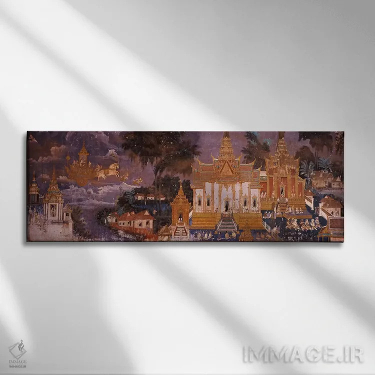 تابلو دکوراتیو Royal Palace, Phnom Penh, Cambodia,نقاشی های دیواری رام… اثر پانورامیک ایمجز - نمای روبهرو روی دیوار