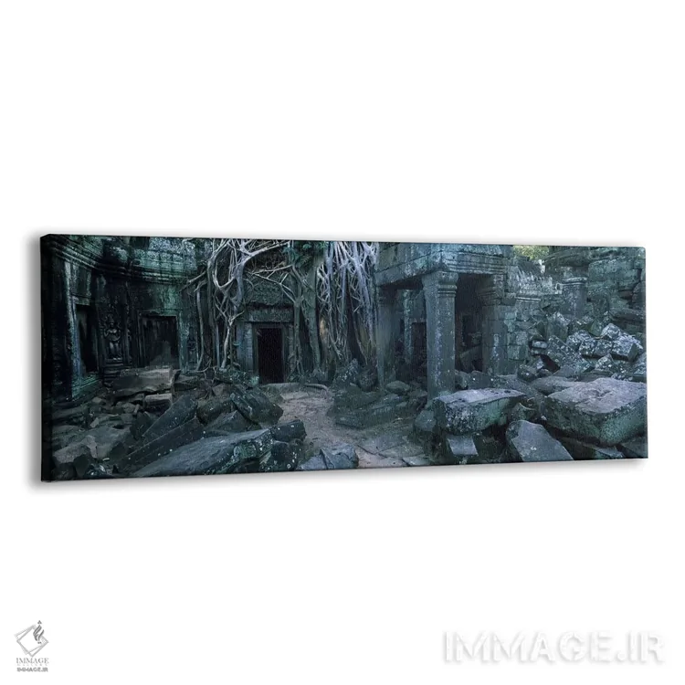 تابلو دکوراتیو Ta Prohm Temple, Angkor, Cambodia,ریشه های درخت روییده… اثر پانورامیک ایمجز - نمای پرسپکتیو محصول