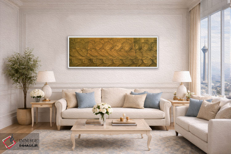 تابلو دکوراتیو Angkor Wat, Angkor, Cambodia #2,نقش برجسته در یک معبد… اثر پانورامیک ایمجز - D4W