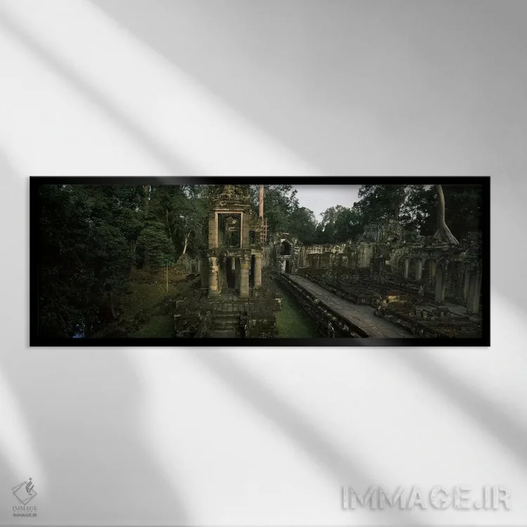 تابلو دکوراتیو Preah Khan, Angkor, Cambodia #2,ویرانه های یک معبد، پری… اثر پانورامیک ایمجز - نمای قابدار مشکی