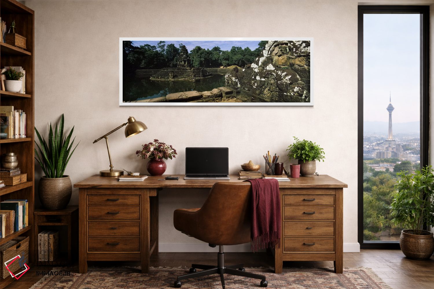 تابلو دکوراتیو Neak Pean, Angkor, Cambodia,تندیس ها در یک معبد، نیاک پ… اثر پانورامیک ایمجز - D1W