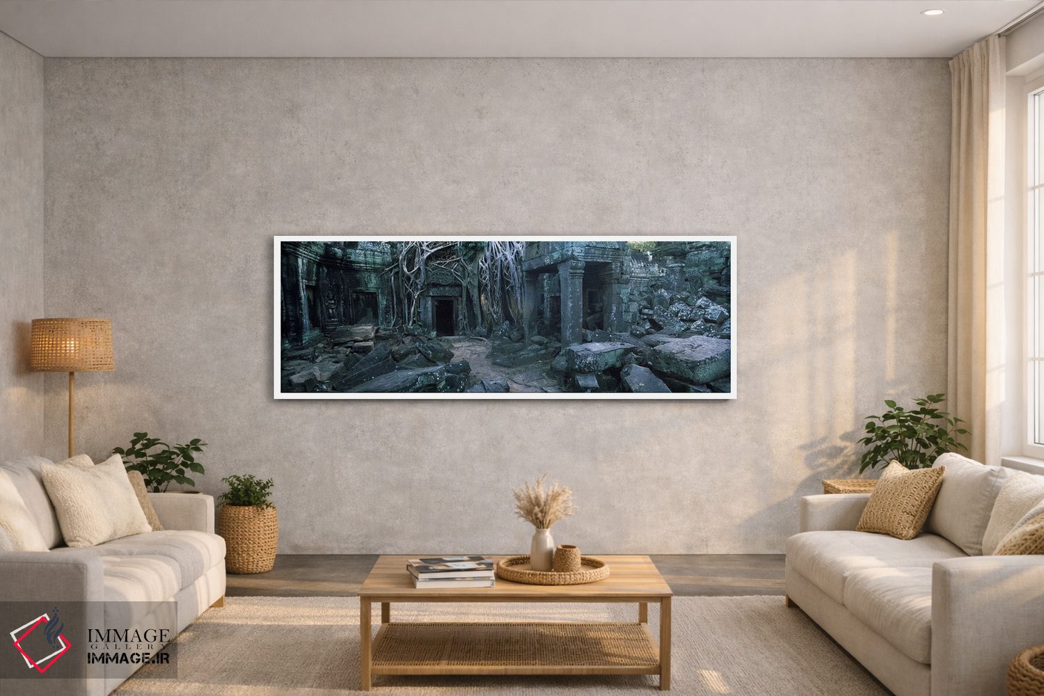 تابلو دکوراتیو Ta Prohm Temple, Angkor, Cambodia,ریشه های درخت روییده… اثر پانورامیک ایمجز - D2W