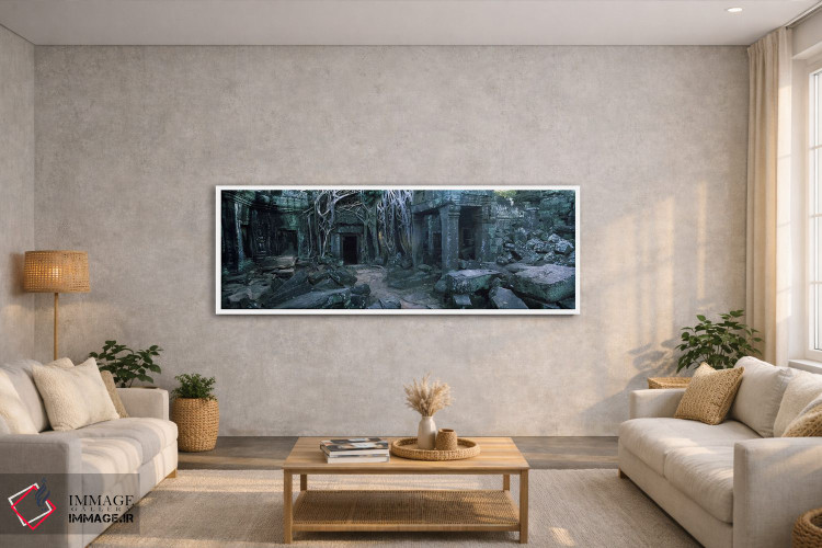 تابلو دکوراتیو Ta Prohm Temple, Angkor, Cambodia,ریشه های درخت روییده… اثر پانورامیک ایمجز - D2W