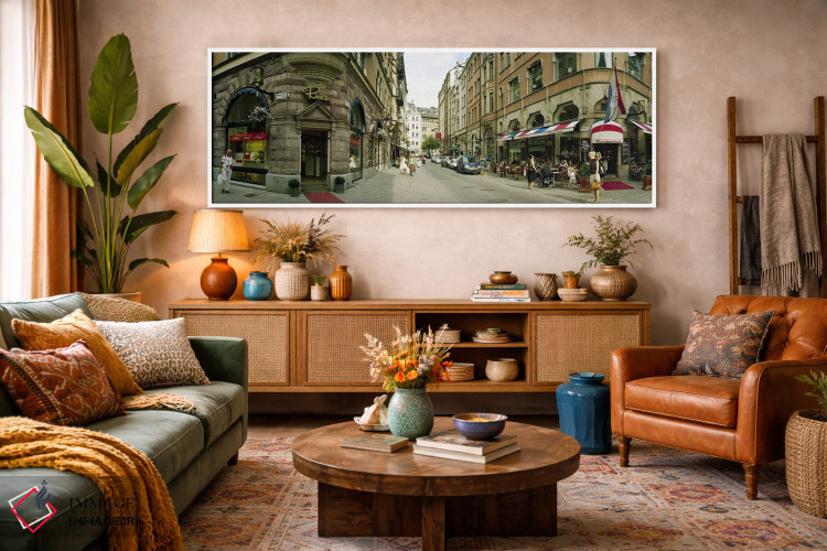 تابلو دکوراتیو Biblioteksgatan and Master Samuelsgatan streets, Stockh… اثر پانورامیک ایمجز - D2W