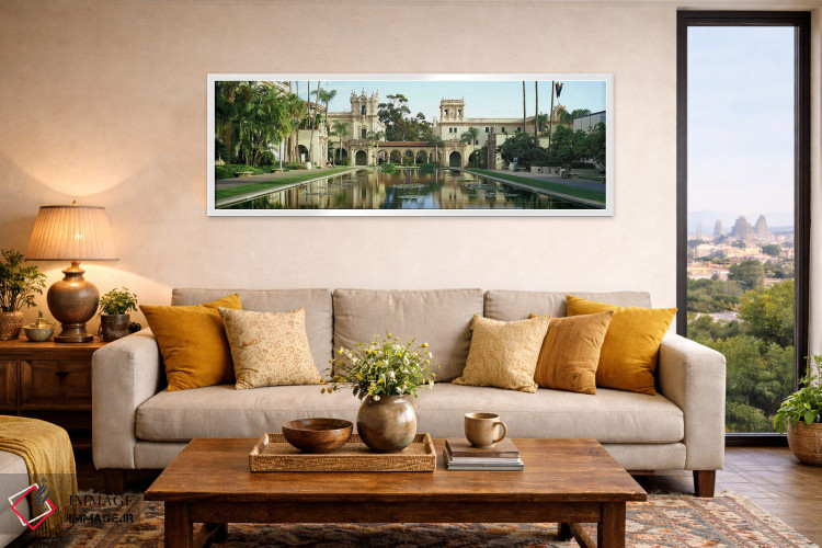 تابلو دکوراتیو Balboa Park, San Diego, California, USA,حوض بازتابی در… اثر پانورامیک ایمجز - D3W