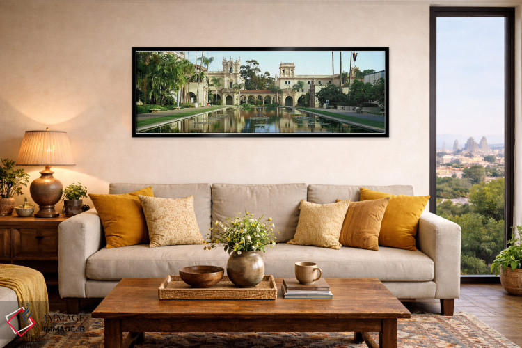 تابلو دکوراتیو Balboa Park, San Diego, California, USA,حوض بازتابی در… اثر پانورامیک ایمجز - D6B