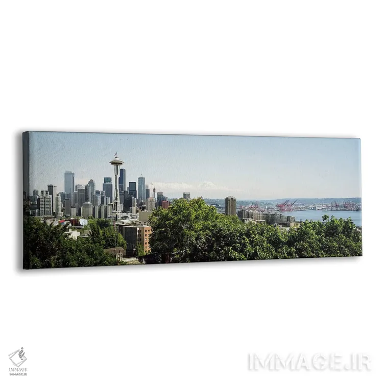 تابلو دکوراتیو Seattle, Washington State, USA,آسمان خراش ها در شهر، بر… اثر پانورامیک ایمجز - نمای پرسپکتیو محصول