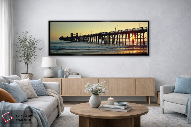 تابلو دکوراتیو San Diego County, California, USA,اسکله در اقیانوس هنگا… اثر پانورامیک ایمجز - D4B
