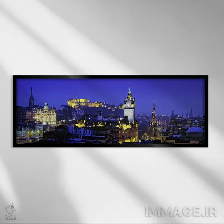 تابلو دکوراتیو Old Town, Edinburgh, Scotland, United Kingdom,منظره شهر… اثر پانورامیک ایمجز - نمای قابدار مشکی