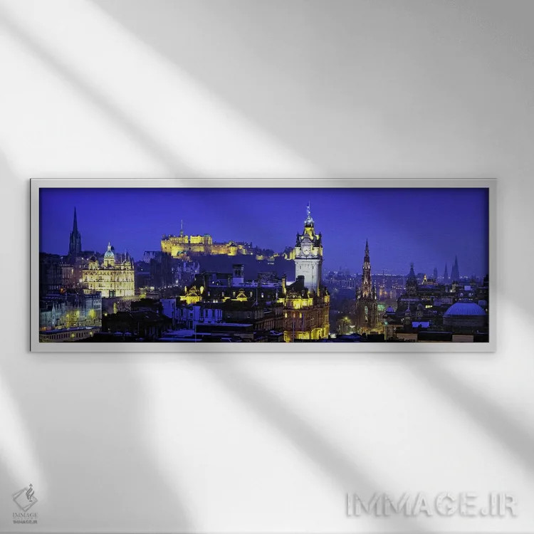 تابلو دکوراتیو Old Town, Edinburgh, Scotland, United Kingdom,منظره شهر… اثر پانورامیک ایمجز - نمای قابدار سفید