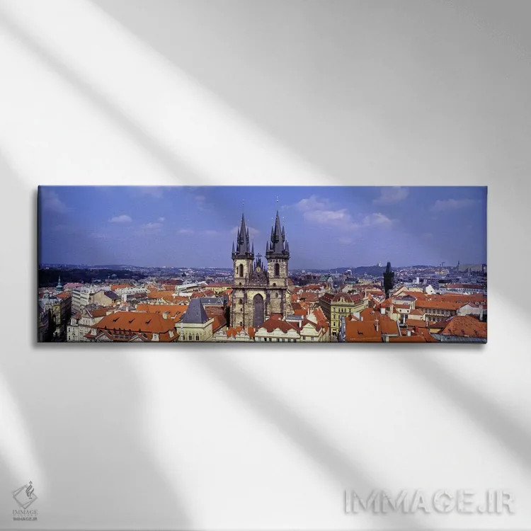 تابلو دکوراتیو Tyn Church, Prague Old Town Square, Prague, Czech Repub… اثر پانورامیک ایمجز - نمای روبهرو روی دیوار