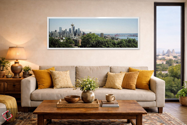 تابلو دکوراتیو Seattle, Washington State, USA,آسمان خراش ها در شهر، بر… اثر پانورامیک ایمجز - D4W