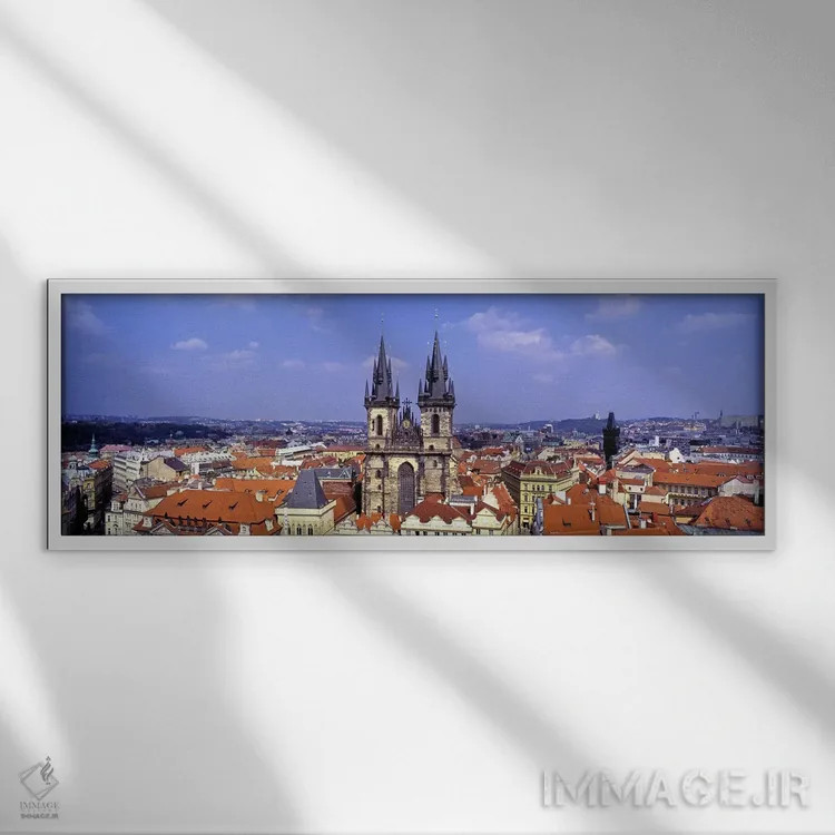 تابلو دکوراتیو Tyn Church, Prague Old Town Square, Prague, Czech Repub… اثر پانورامیک ایمجز - نمای قابدار سفید