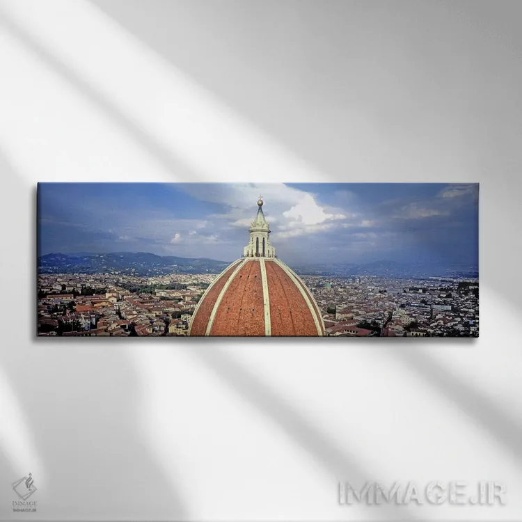 تابلو دکوراتیو Florence, Tuscany, Italy,نمای از قسمت بالای کلیسا، کلیس… اثر پانورامیک ایمجز - نمای روبهرو روی دیوار