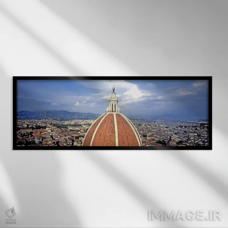 تابلو دکوراتیو Florence, Tuscany, Italy,نمای از قسمت بالای کلیسا، کلیس… اثر پانورامیک ایمجز - نمای قابدار مشکی