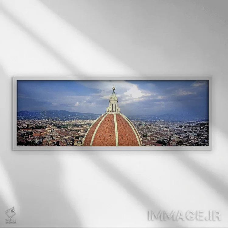 تابلو دکوراتیو Florence, Tuscany, Italy,نمای از قسمت بالای کلیسا، کلیس… اثر پانورامیک ایمجز - نمای قابدار سفید