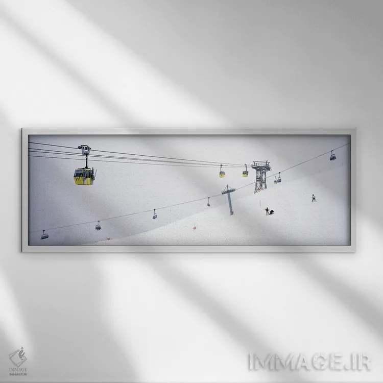 تابلو دکوراتیو St. Anton, Austria,تله کابین اسکی در پیست، آرلبرگ، سنت… اثر پانورامیک ایمجز - نمای قابدار سفید