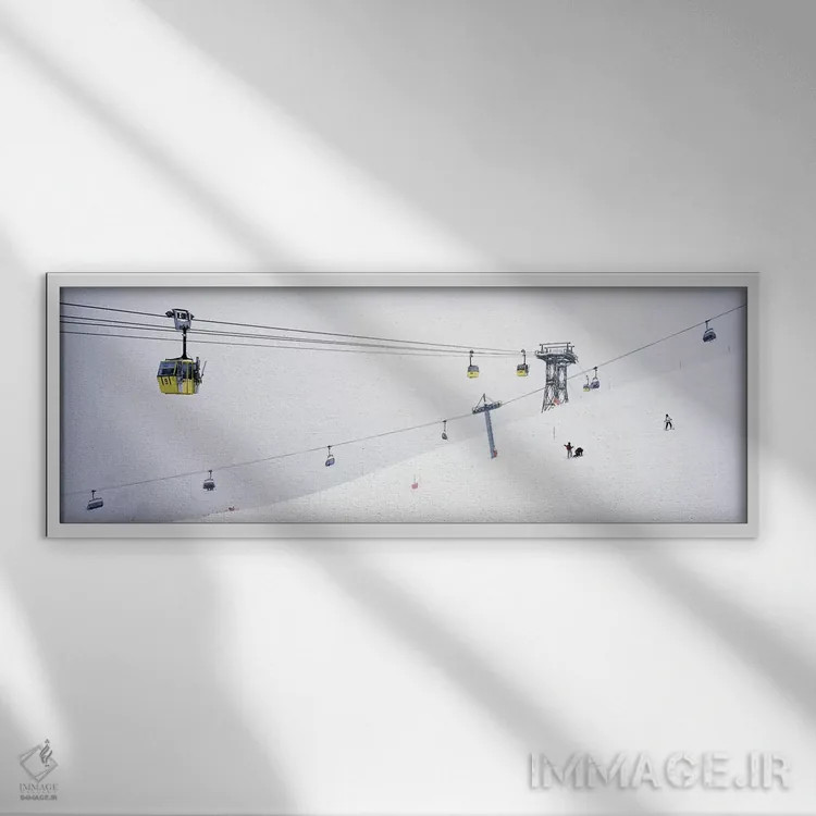 تابلو دکوراتیو St. Anton, Austria,تله کابین اسکی در پیست، آرلبرگ، سنت… اثر پانورامیک ایمجز - نمای قابدار سفید