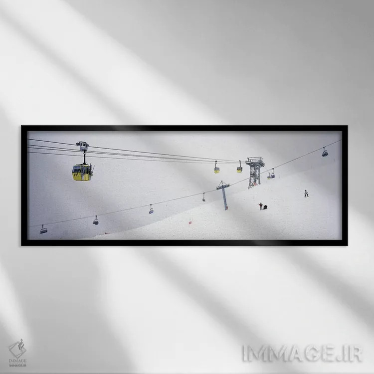 تابلو دکوراتیو St. Anton, Austria,تله کابین اسکی در پیست، آرلبرگ، سنت… اثر پانورامیک ایمجز - نمای قابدار مشکی