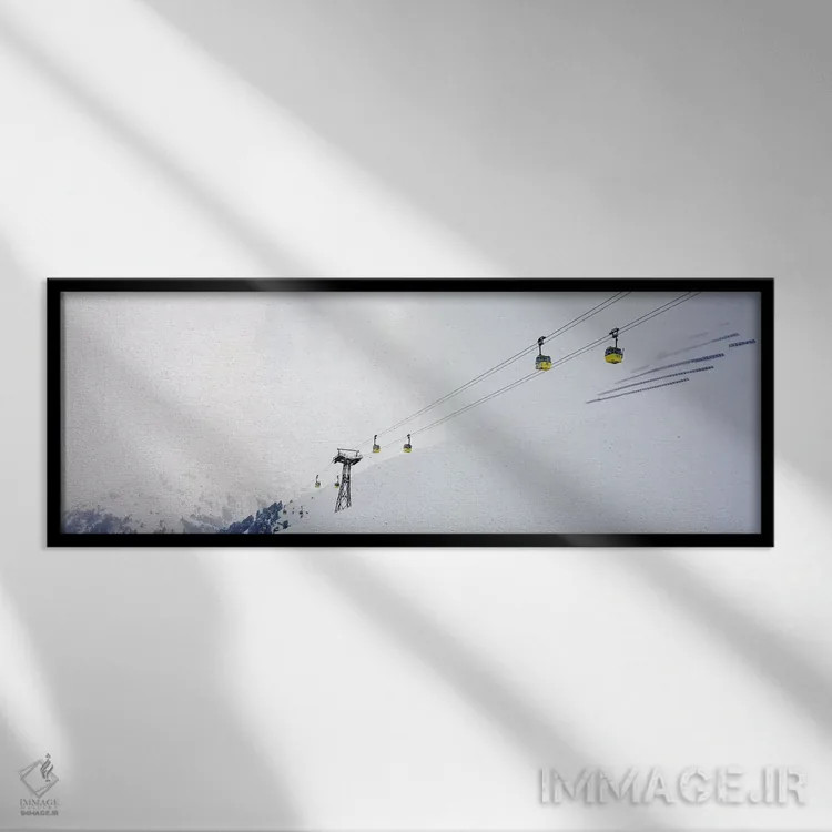 تابلو دکوراتیو Arlberg, St. Anton, Austria,تله کابین اسکی در پیست، آرل… اثر پانورامیک ایمجز - نمای قابدار مشکی