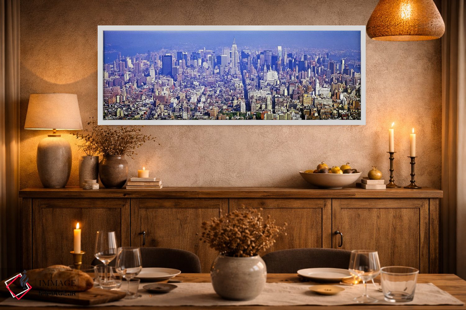 تابلو دکوراتیو New York City, New York State, USA,نمای هوایی از شهر، م… اثر پانورامیک ایمجز - D2W