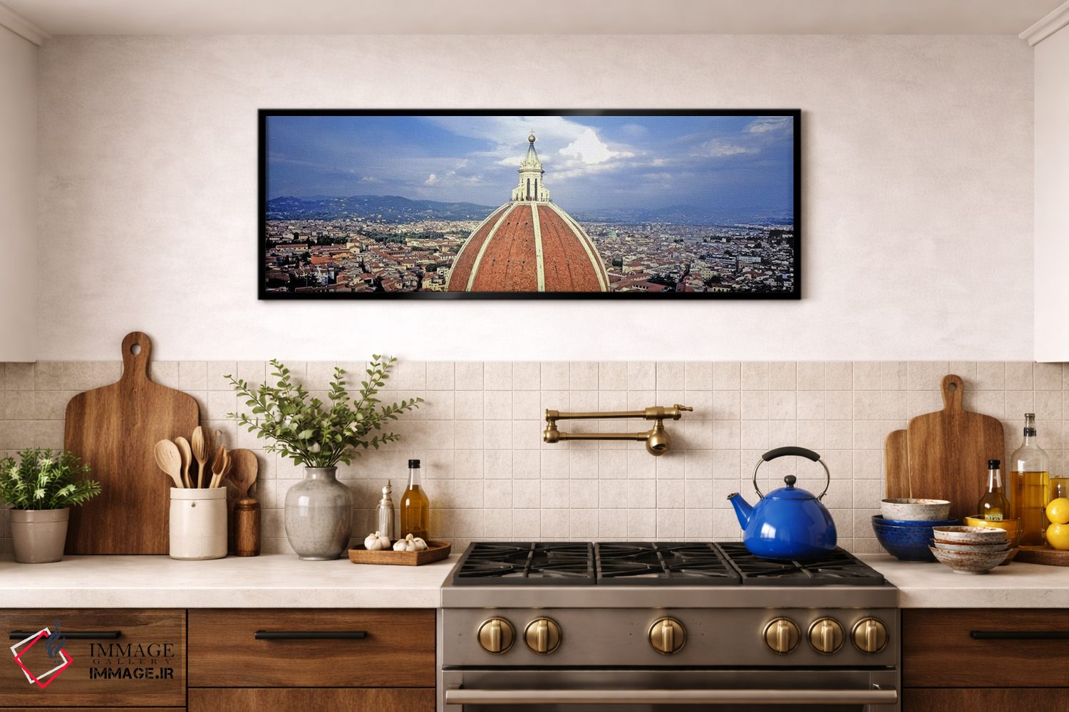 تابلو دکوراتیو Florence, Tuscany, Italy,نمای از قسمت بالای کلیسا، کلیس… اثر پانورامیک ایمجز - D1B