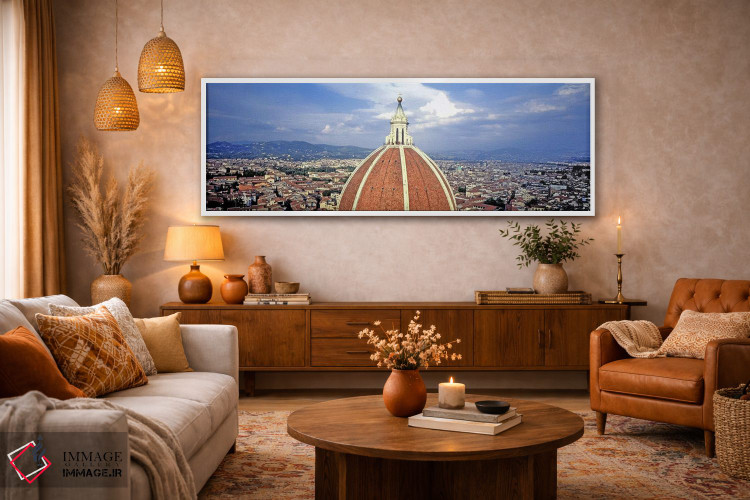تابلو دکوراتیو Florence, Tuscany, Italy,نمای از قسمت بالای کلیسا، کلیس… اثر پانورامیک ایمجز - D4W