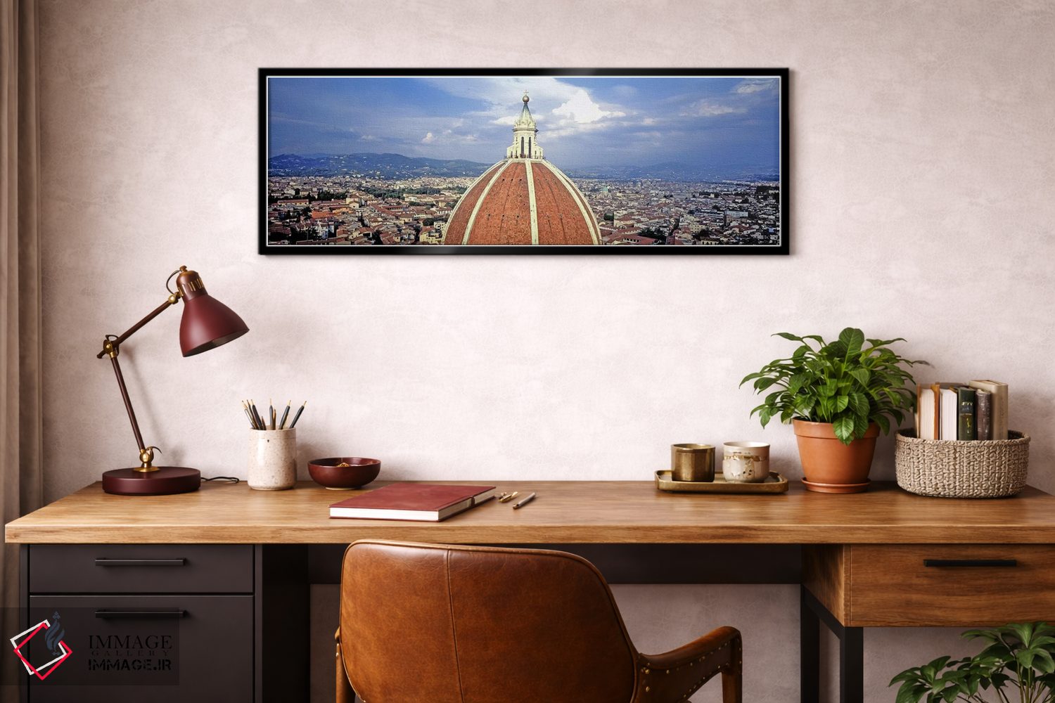 تابلو دکوراتیو Florence, Tuscany, Italy,نمای از قسمت بالای کلیسا، کلیس… اثر پانورامیک ایمجز - D3B