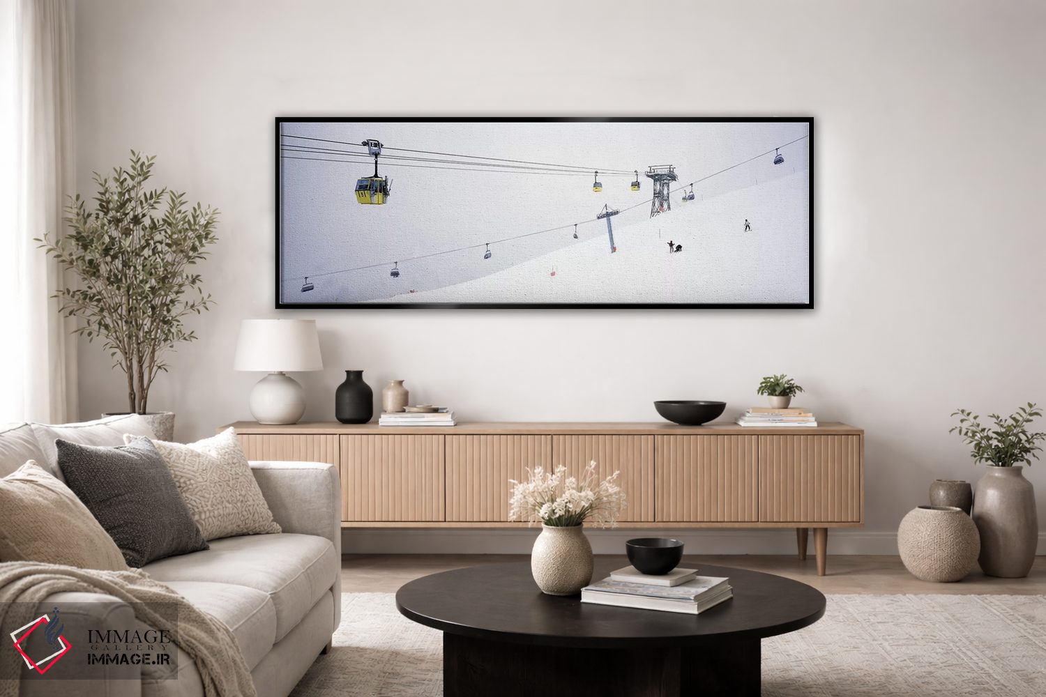 تابلو دکوراتیو St. Anton, Austria,تله کابین اسکی در پیست، آرلبرگ، سنت… اثر پانورامیک ایمجز - D3B