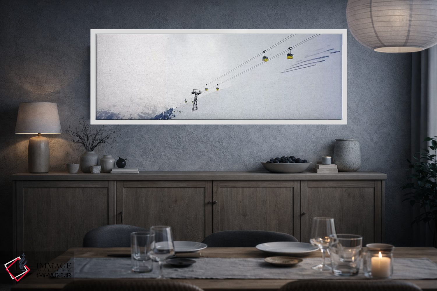 تابلو دکوراتیو Arlberg, St. Anton, Austria,تله کابین اسکی در پیست، آرل… اثر پانورامیک ایمجز - D3W