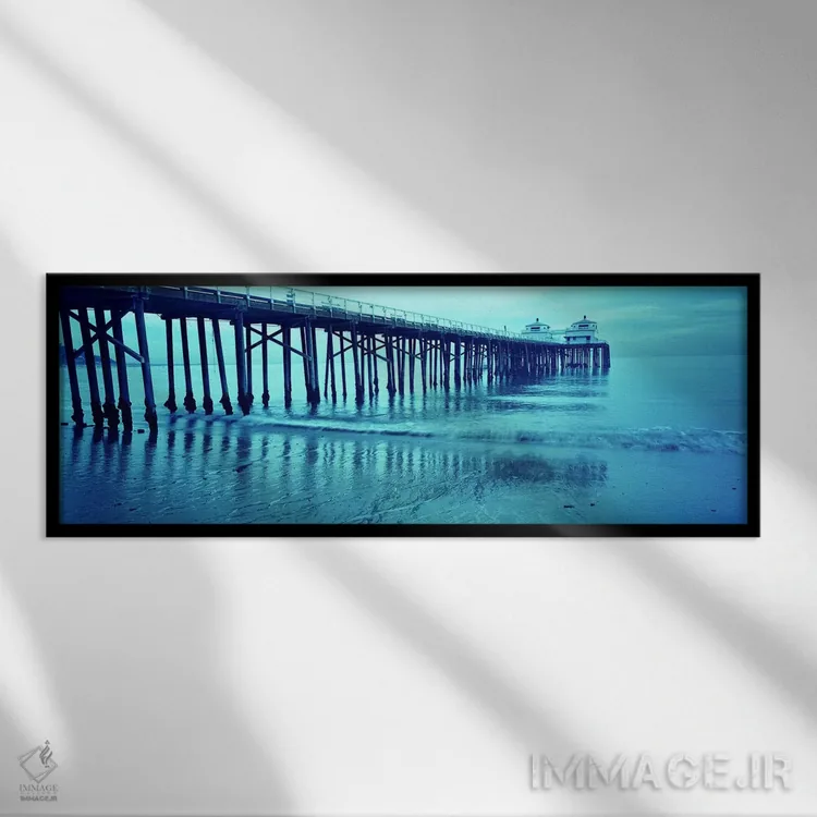 تابلو دکوراتیو Malibu Pier, Malibu, Los Angeles County, California, US… اثر پانورامیک ایمجز - نمای قابدار مشکی