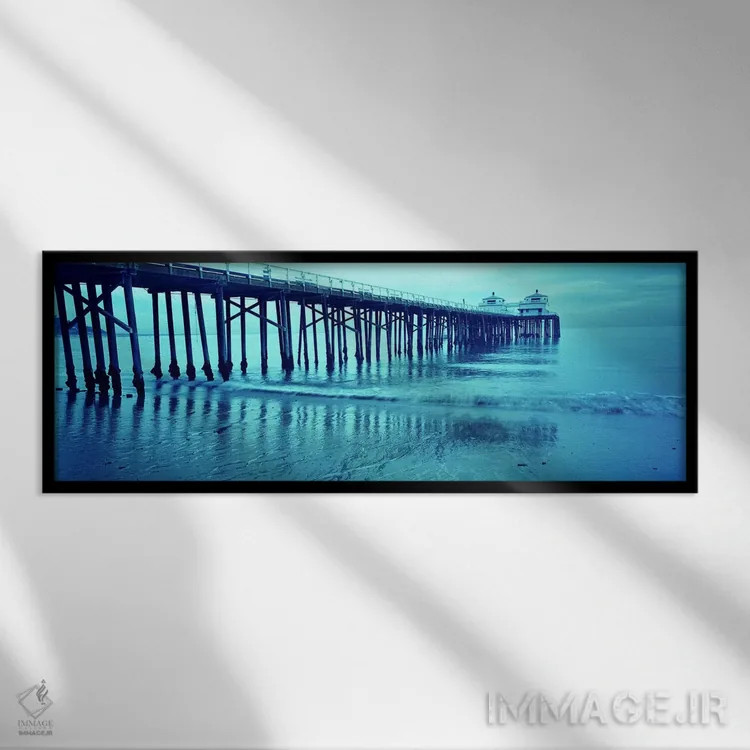 تابلو دکوراتیو Malibu Pier, Malibu, Los Angeles County, California, US… اثر پانورامیک ایمجز - نمای قابدار مشکی