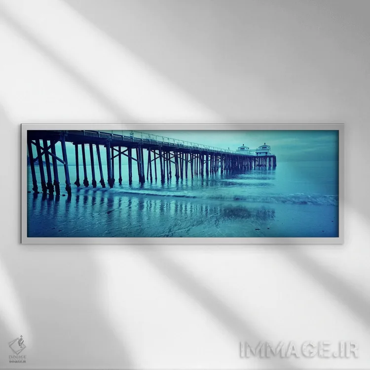 تابلو دکوراتیو Malibu Pier, Malibu, Los Angeles County, California, US… اثر پانورامیک ایمجز - نمای قابدار سفید