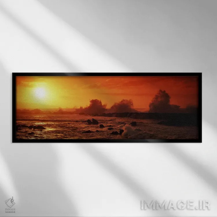 تابلو دکوراتیو Three Tables, North Shore, Oahu, Hawaii, USA,امواجی که… اثر پانورامیک ایمجز - نمای قابدار مشکی