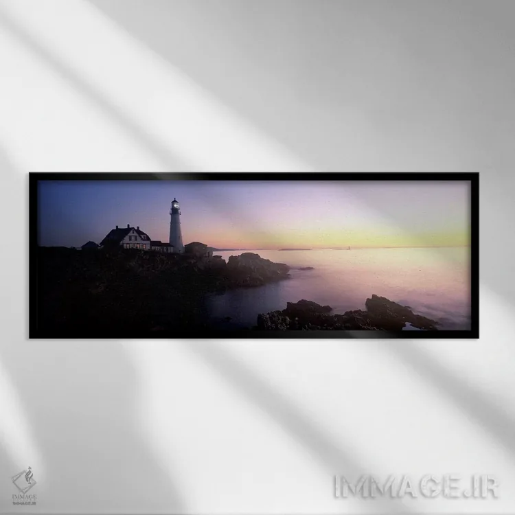 تابلو دکوراتیو Portland Head Lighthouse built 1791, Cape Elizabeth, Cu… اثر پانورامیک ایمجز - نمای قابدار مشکی
