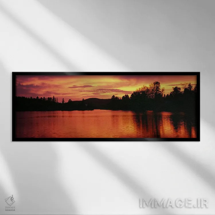 تابلو دکوراتیو Vermont, USA,دریاچه در غروب، ورمونت، ایالات متحده آمریک… اثر پانورامیک ایمجز - نمای قابدار مشکی
