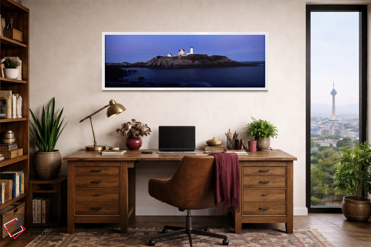 تابلو دکوراتیو Nubble Island, York County, Maine, USA,فانوس دریایی کیپ… اثر پانورامیک ایمجز - D1W