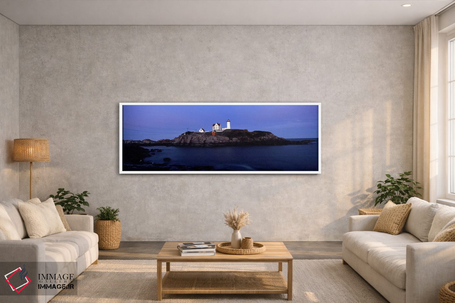 تابلو دکوراتیو Nubble Island, York County, Maine, USA,فانوس دریایی کیپ… اثر پانورامیک ایمجز - D2W