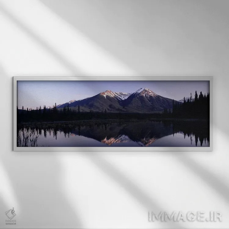 تابلو دکوراتیو Banff, Alberta, Canada,چشم انداز کوهستان و بازتاب آن، ب… اثر پانورامیک ایمجز - نمای قابدار سفید