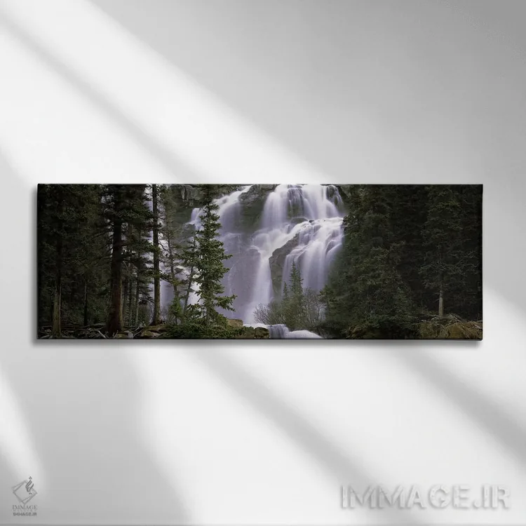 تابلو دکوراتیو Banff, Alberta, Canada,آبشار در جنگل، بنف، آلبرتا، کانا… اثر پانورامیک ایمجز - نمای روبهرو روی دیوار