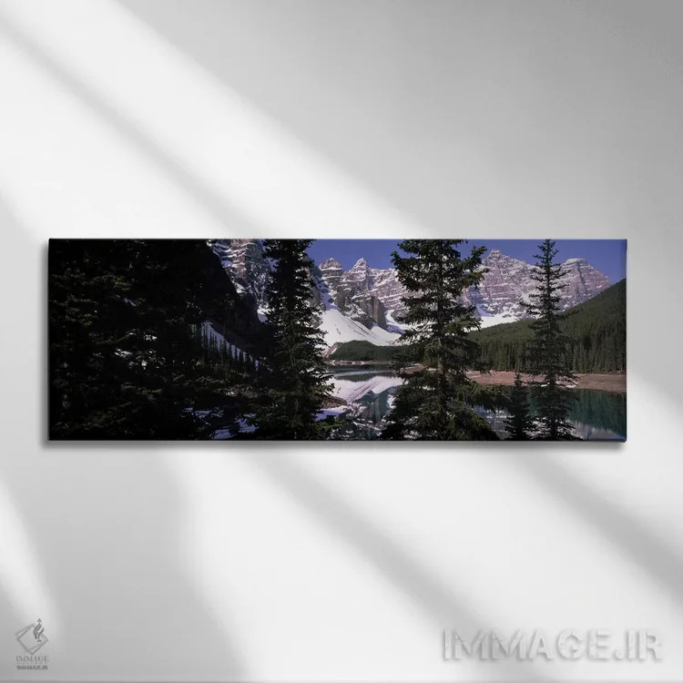 تابلو دکوراتیو Banff, Alberta, Canada,دریاچه در دامنه کوهستان، بنف، آل… اثر پانورامیک ایمجز - نمای روبهرو روی دیوار