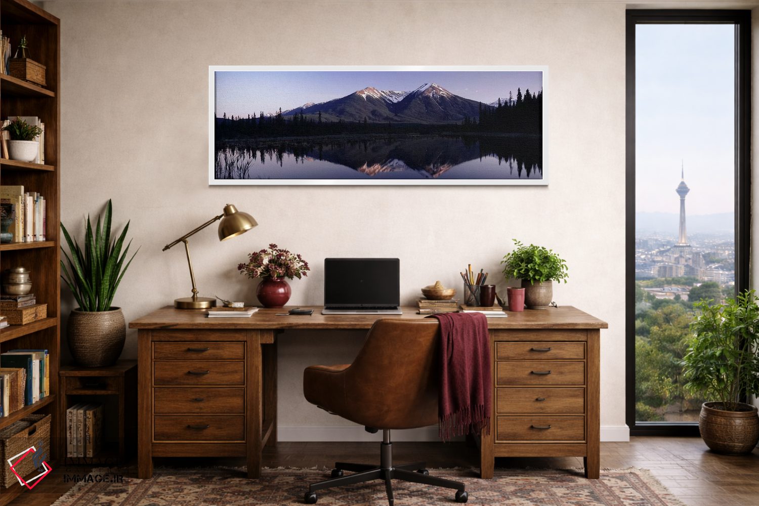 تابلو دکوراتیو Banff, Alberta, Canada,چشم انداز کوهستان و بازتاب آن، ب… اثر پانورامیک ایمجز - D2W