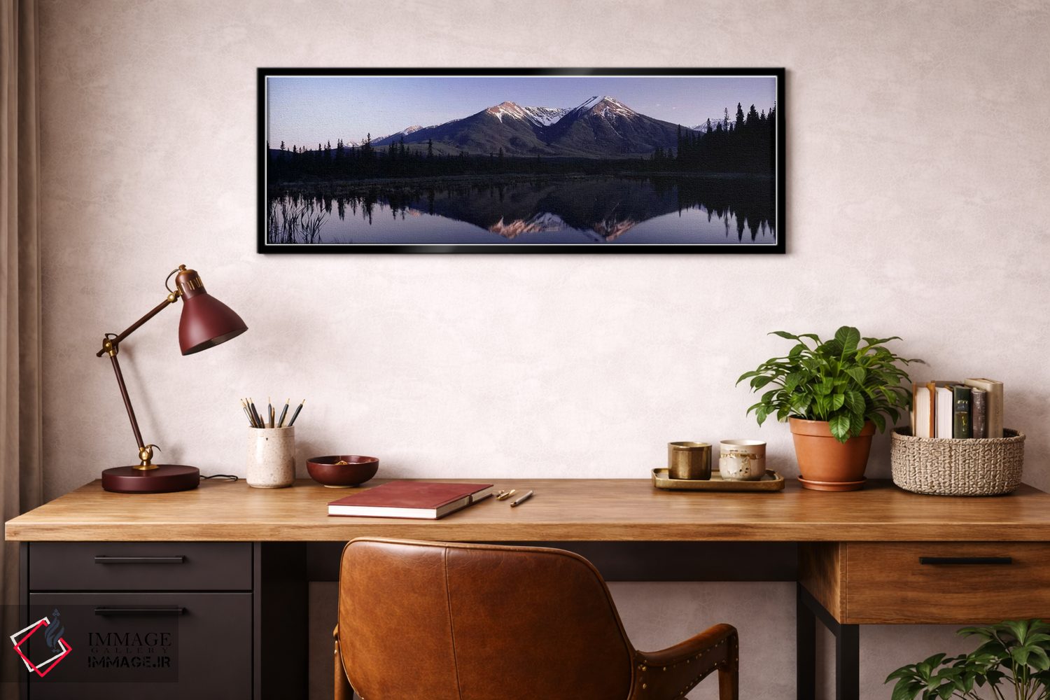 تابلو دکوراتیو Banff, Alberta, Canada,چشم انداز کوهستان و بازتاب آن، ب… اثر پانورامیک ایمجز - D3B