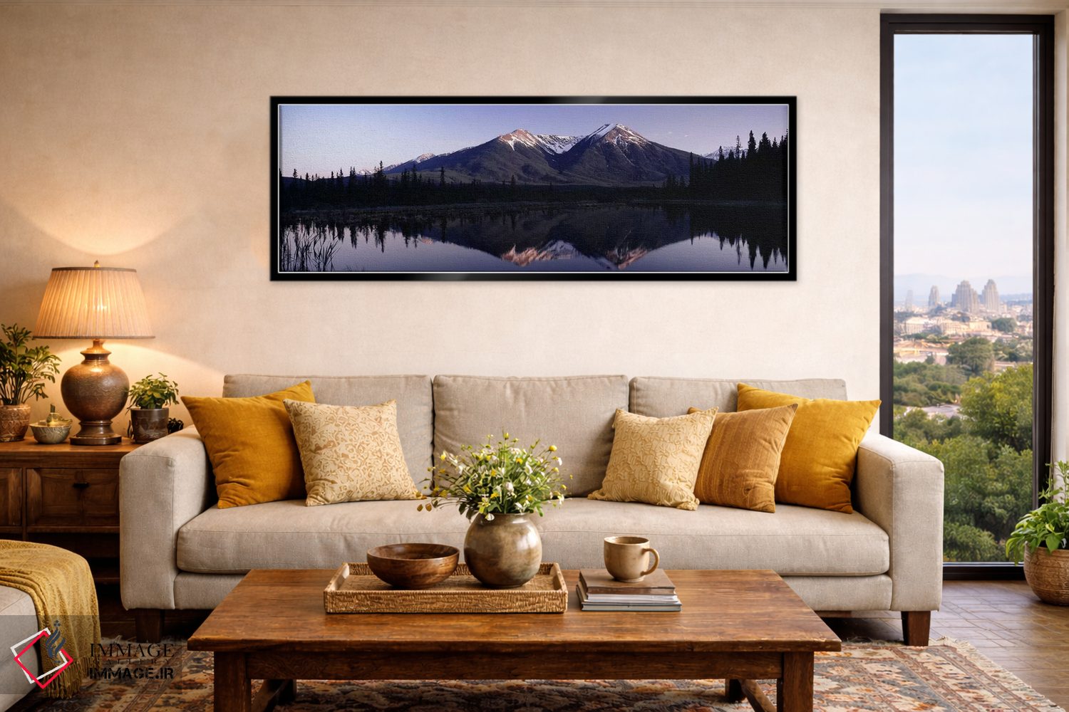 تابلو دکوراتیو Banff, Alberta, Canada,چشم انداز کوهستان و بازتاب آن، ب… اثر پانورامیک ایمجز - D6B