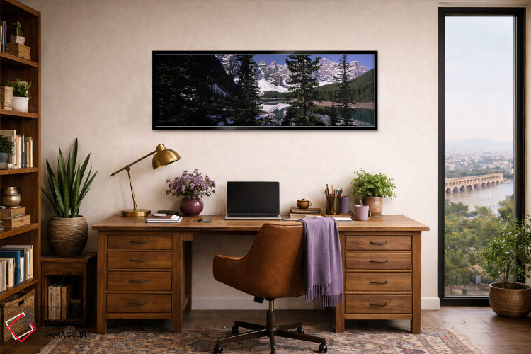 تابلو دکوراتیو Banff, Alberta, Canada,دریاچه در دامنه کوهستان، بنف، آل… اثر پانورامیک ایمجز - D2B